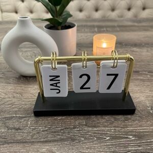 Sleek and Stylish Gold and Black Perpetual Calendar